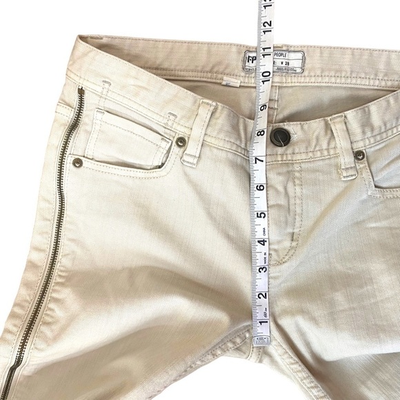 Free People Levon Zipper Skinny Jeans- Bone - Picture 13 of 14